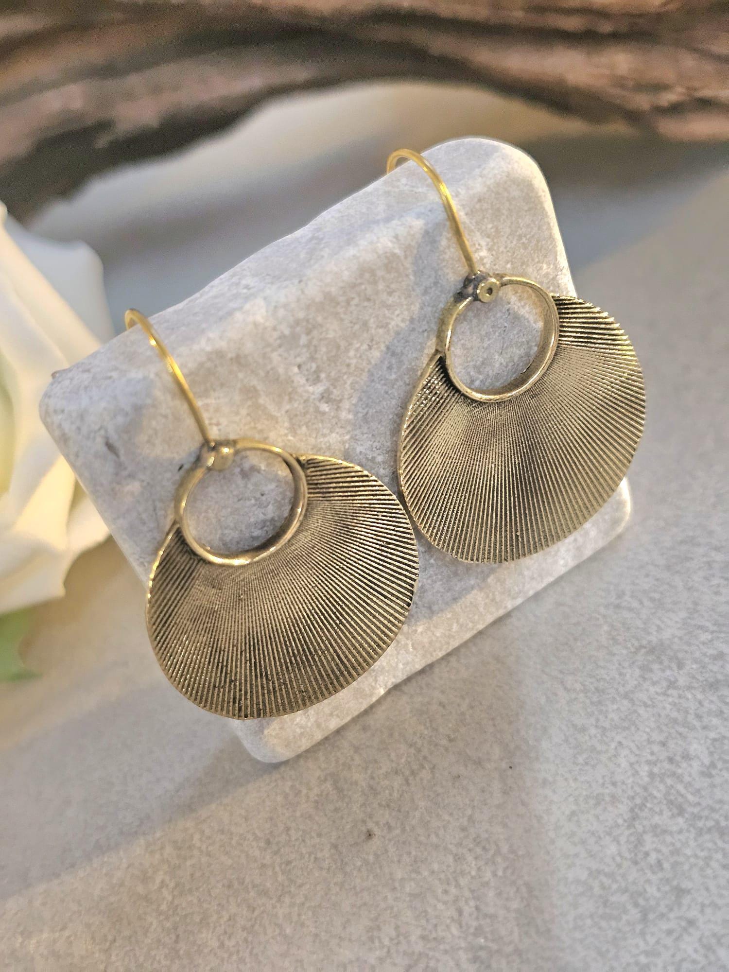 Brass boho earrings / Gift for her / Hypoallergenic nickel free jewelry