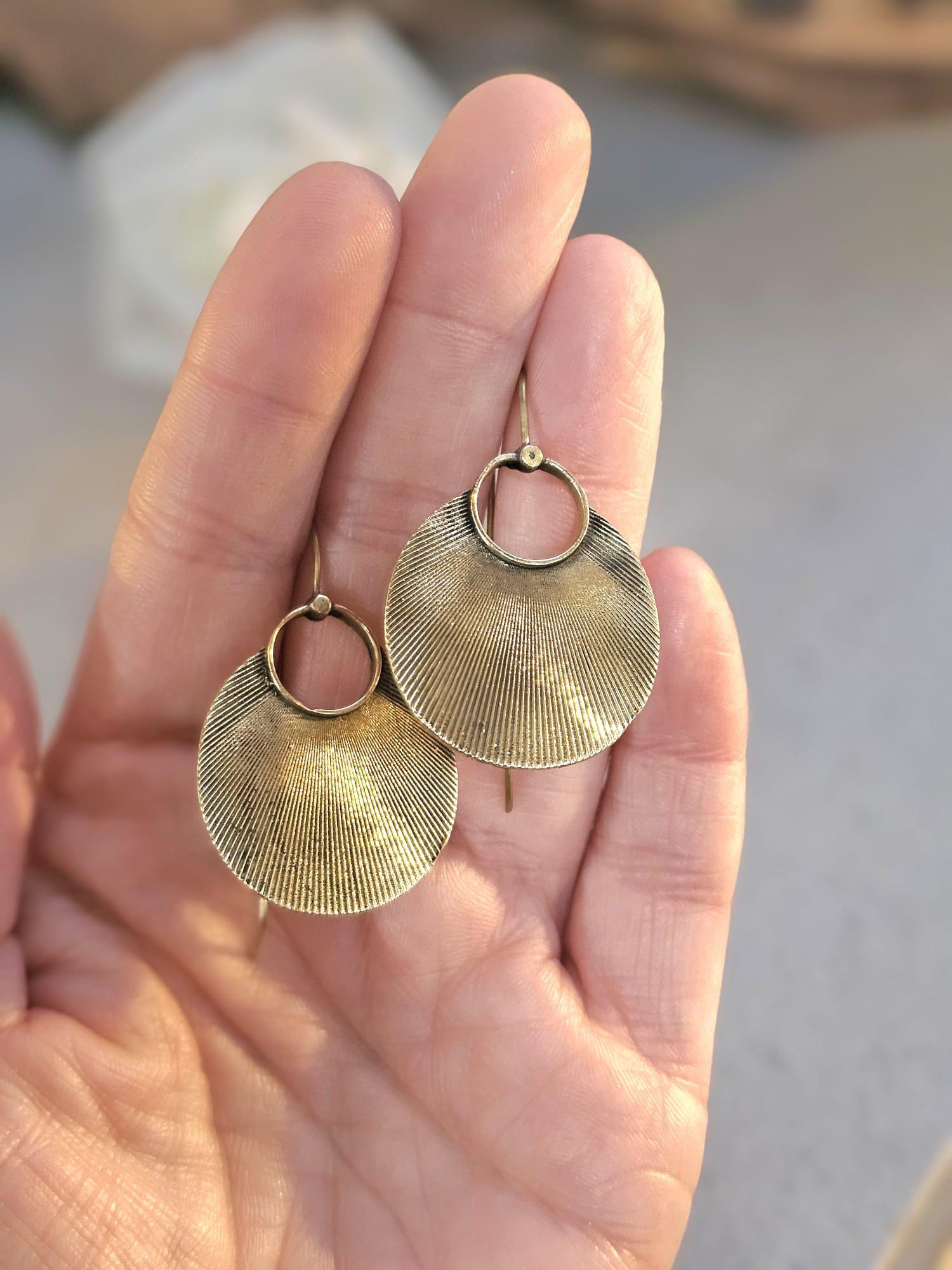 Brass boho earrings / Gift for her / Hypoallergenic nickel free jewelry