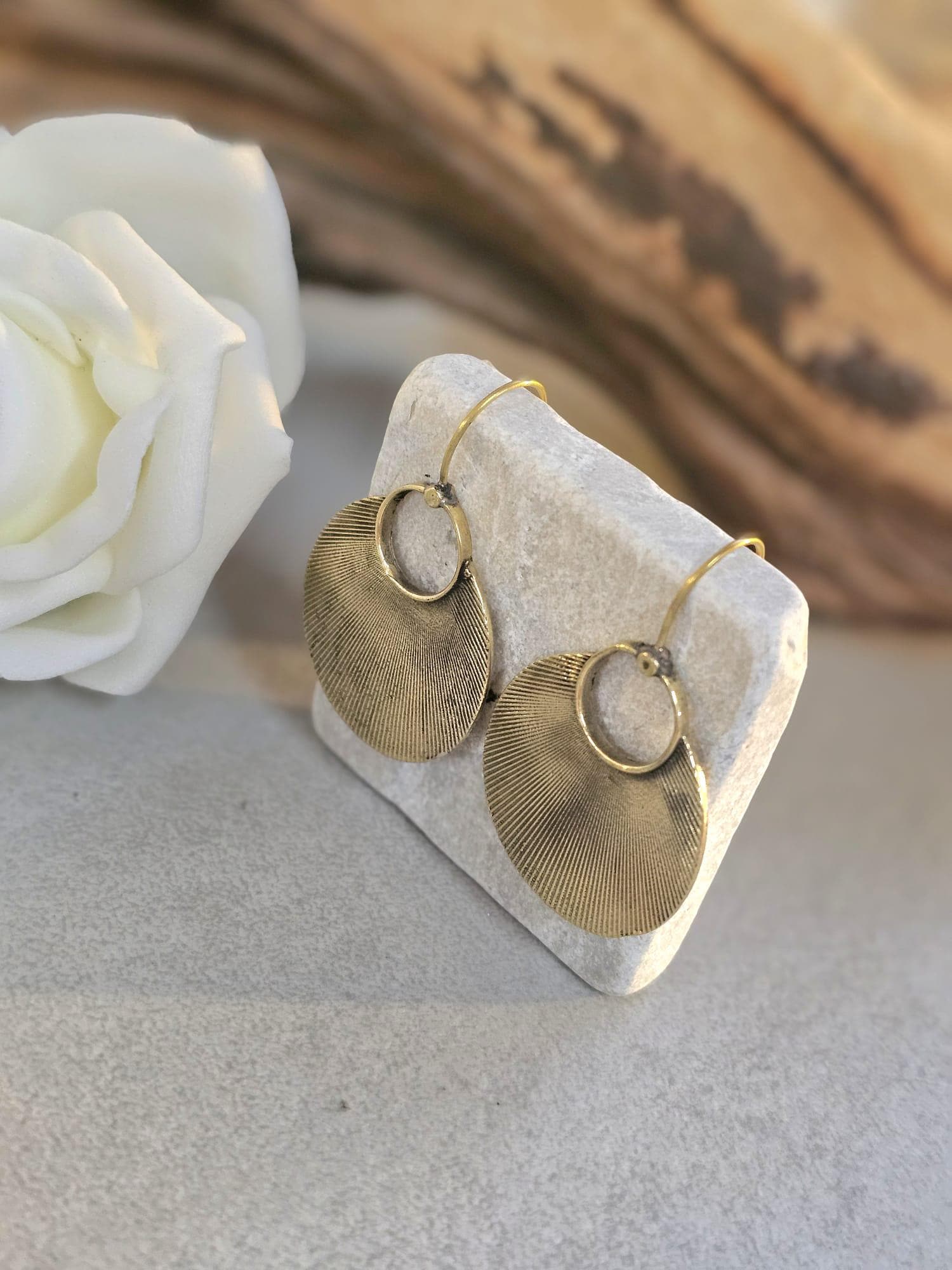 Brass boho earrings / Gift for her / Hypoallergenic nickel free jewelry