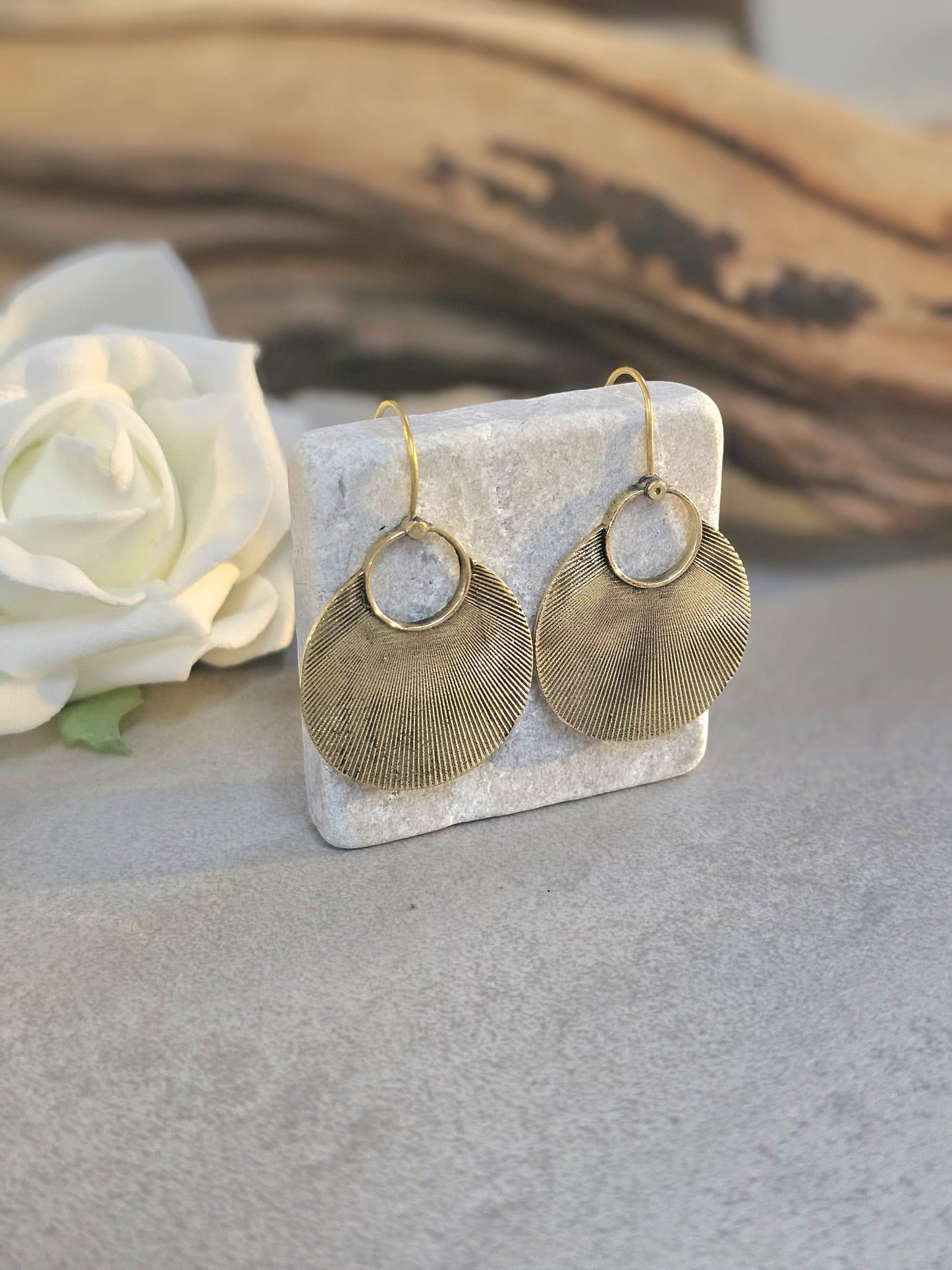 Brass boho earrings / Gift for her / Hypoallergenic nickel free jewelry