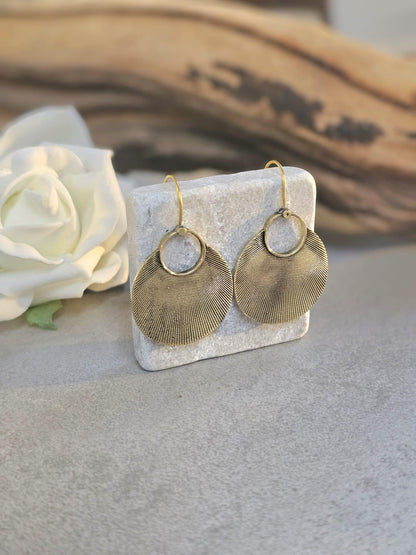 Brass boho earrings / Gift for her / Hypoallergenic nickel free jewelry