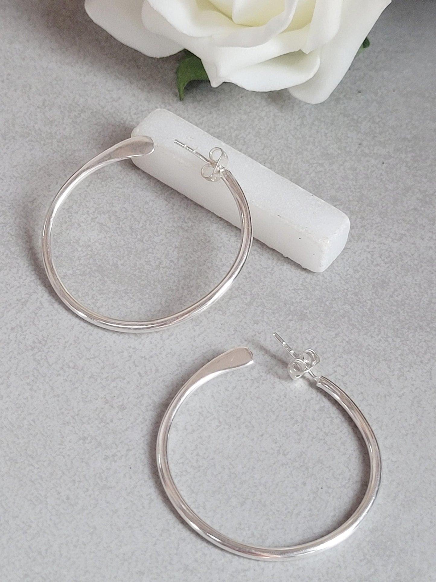 Silver plated hoops / Hypoallergenic nickel free jewelry / Simple hoops