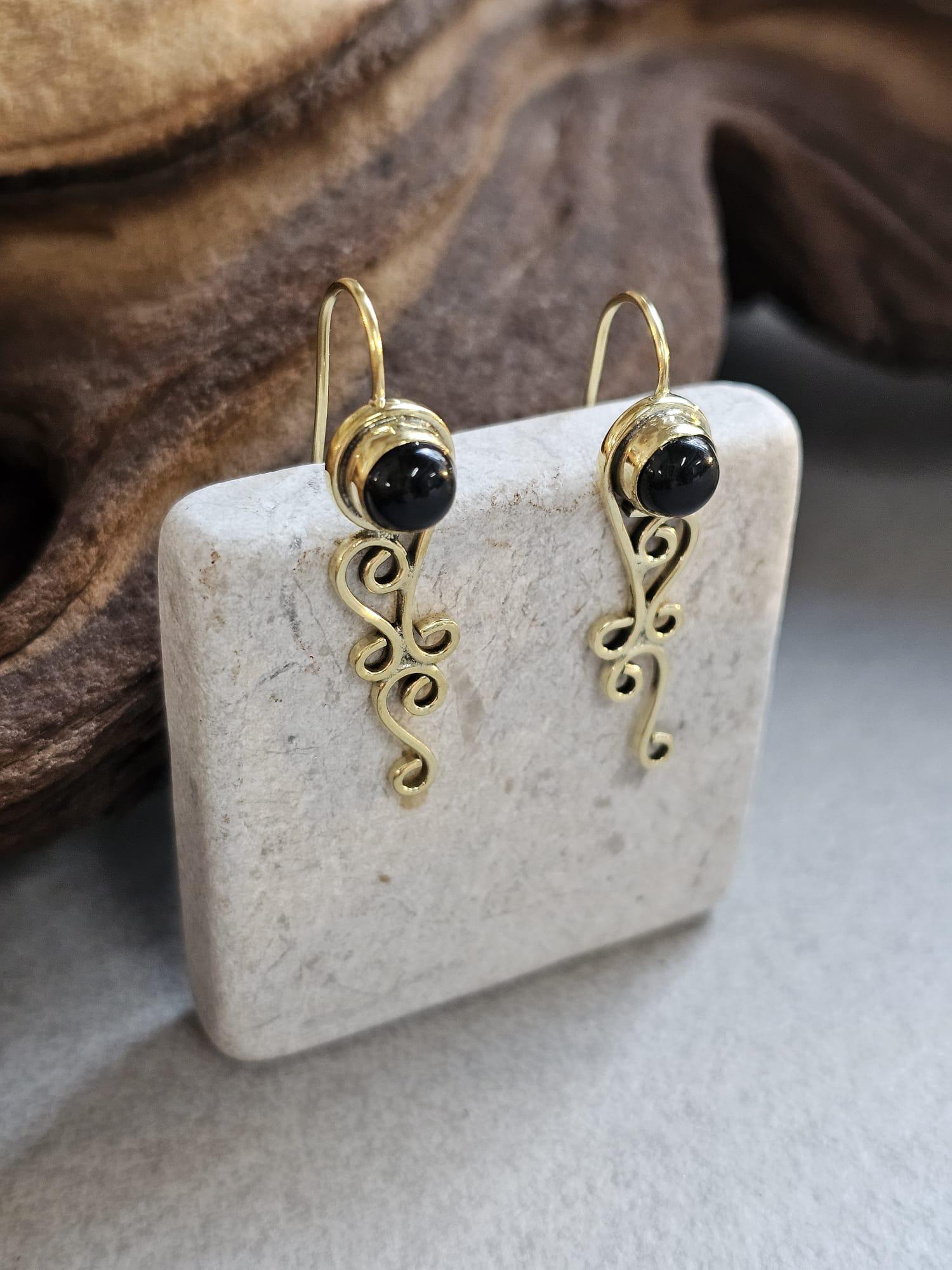 Dainty drop earrings / Bohemian brass earrings / Gift for her