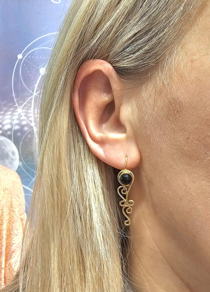 Dainty drop earrings / Bohemian brass earrings / Gift for her