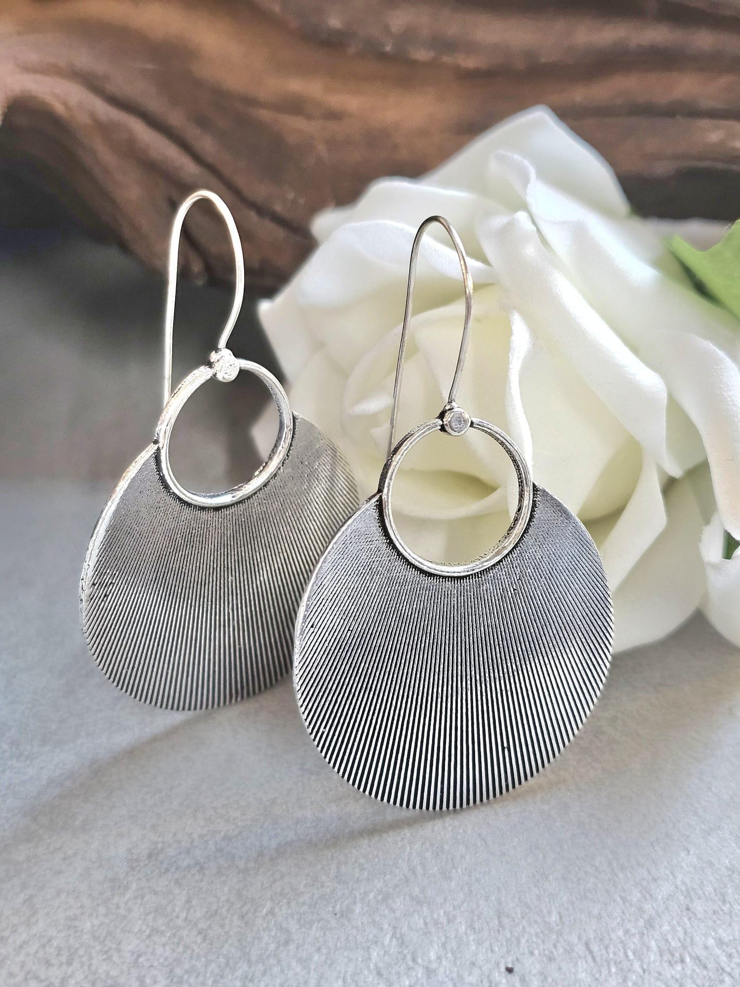 Silver plated boho earrings / Gift for her / Hypoallergenic nickel free jewelry / Bohemian