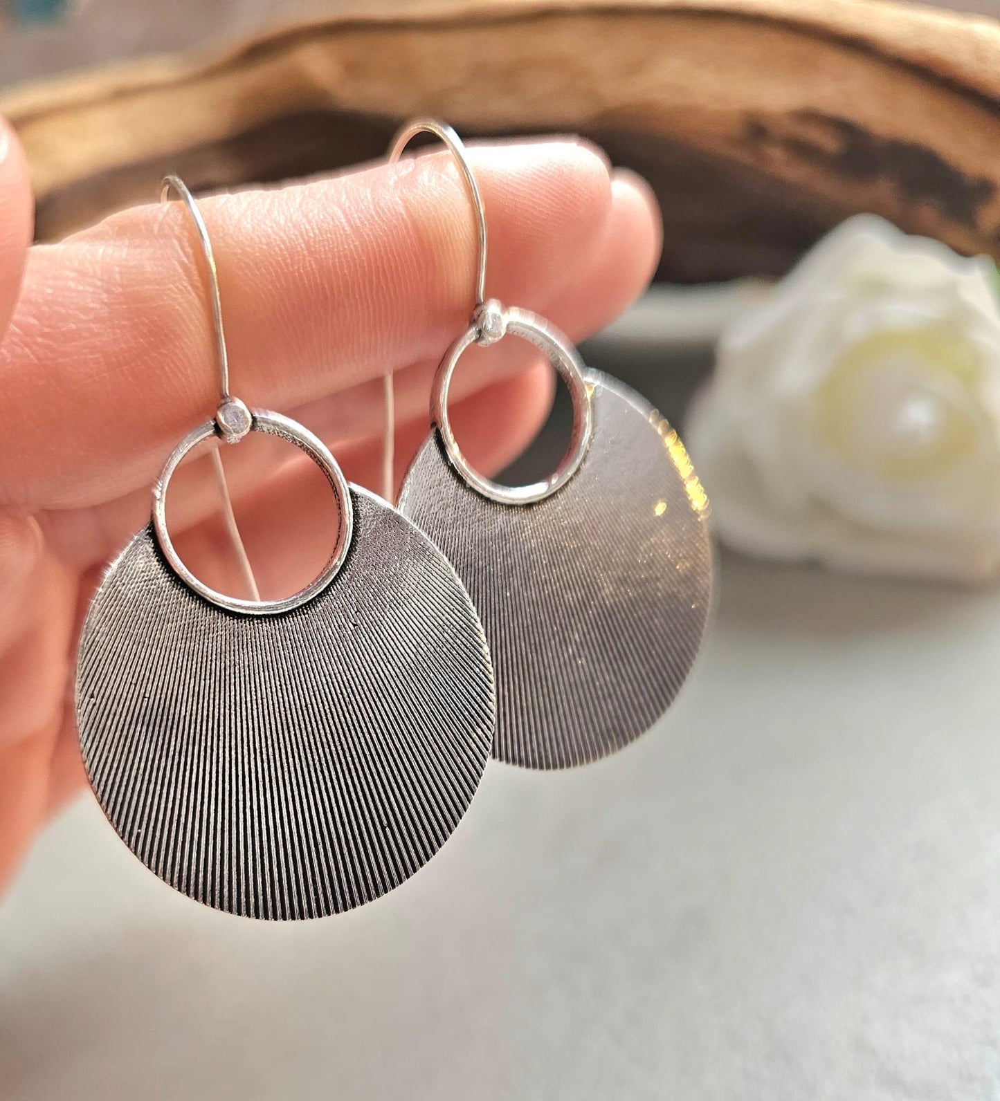 Silver plated boho earrings / Gift for her / Hypoallergenic nickel free jewelry / Bohemian