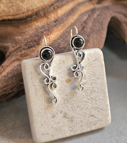 Silver plated boho earrings / Gift for her / wedding jewelry