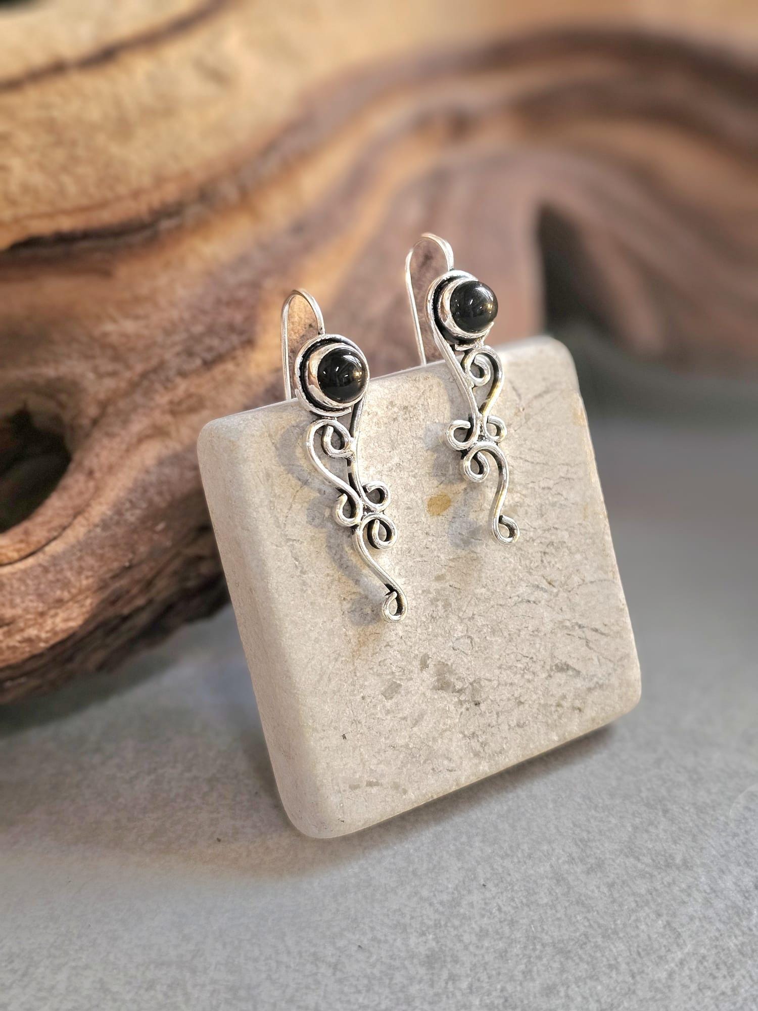 Silver plated boho earrings / Gift for her / wedding jewelry