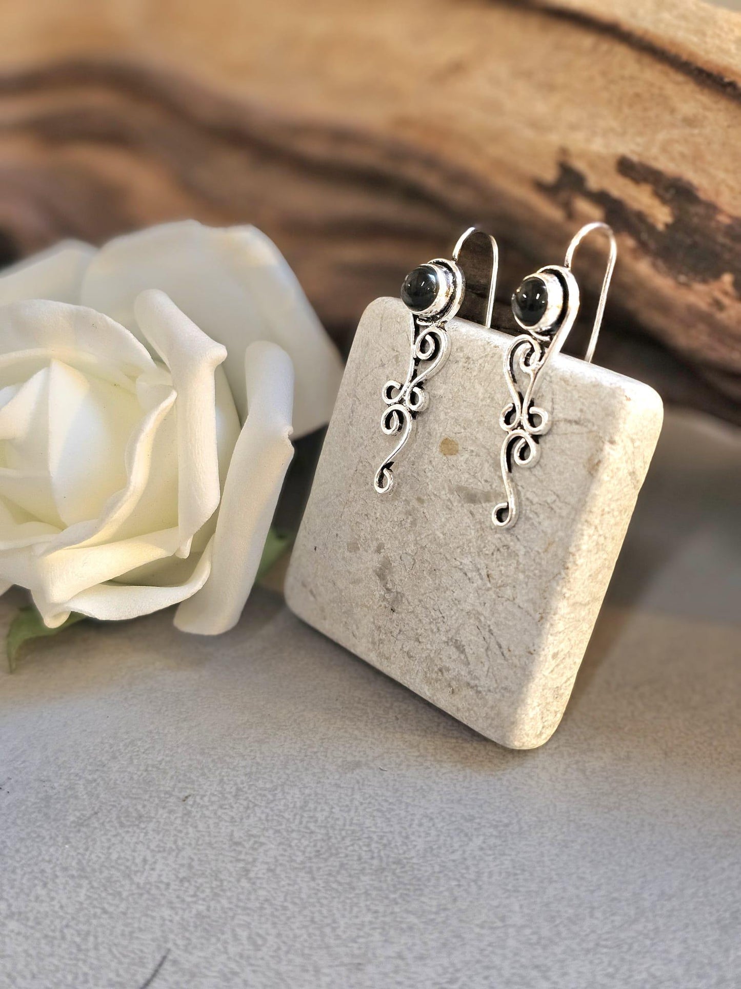 Silver plated boho earrings / Gift for her / wedding jewelry
