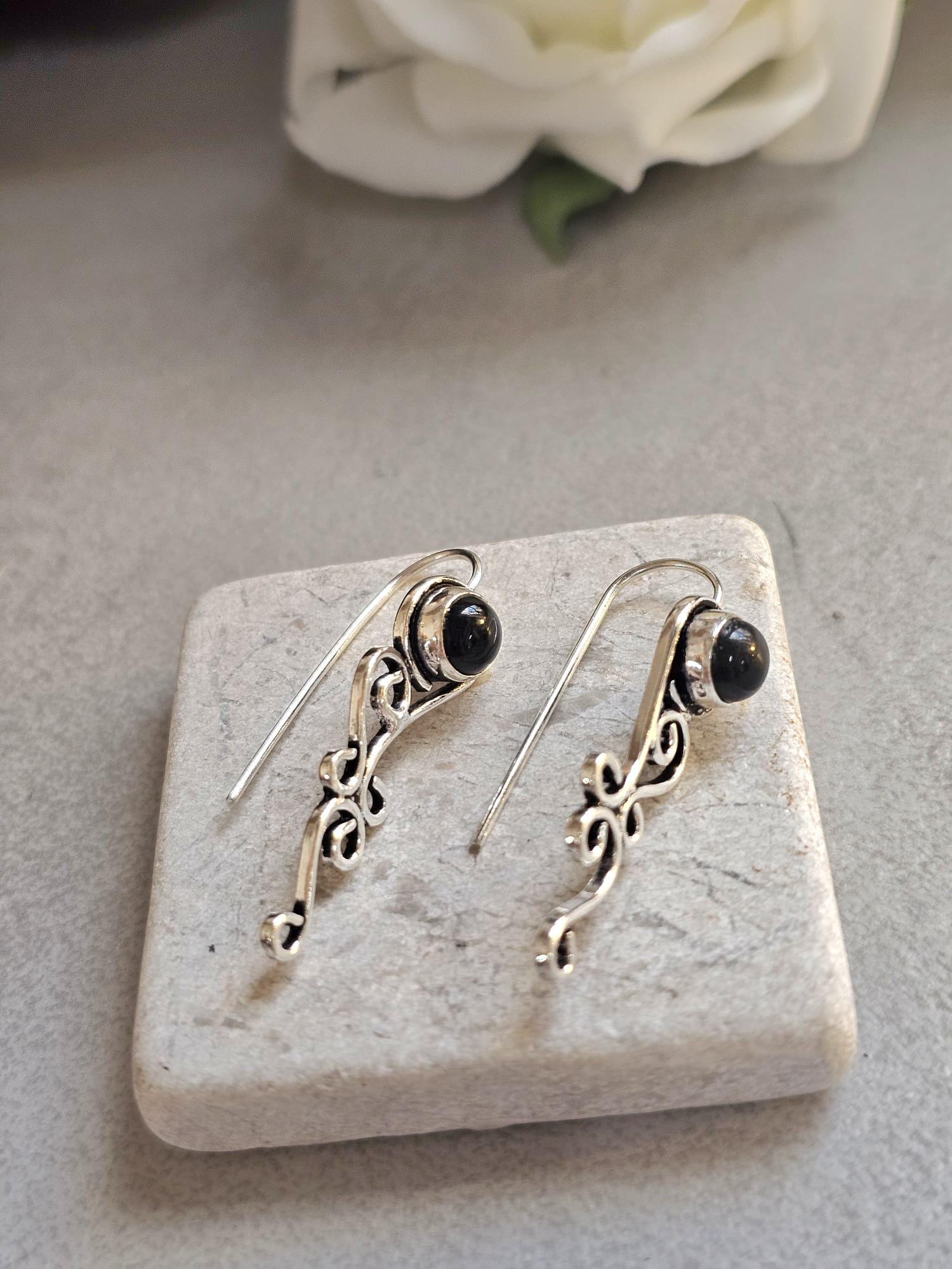 Silver plated boho earrings / Gift for her / wedding jewelry