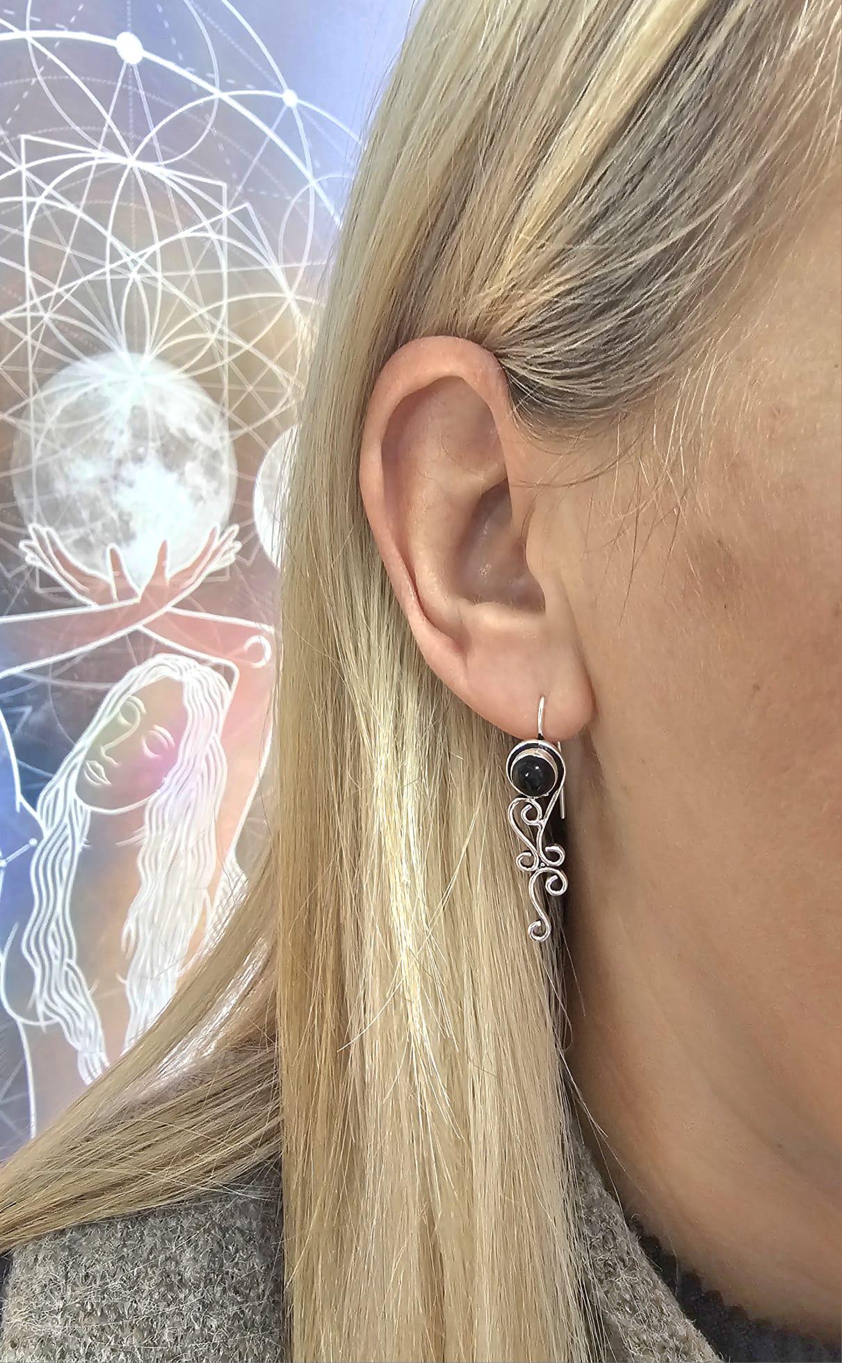 Silver plated boho earrings / Gift for her / wedding jewelry