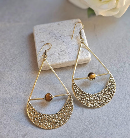 Brass dangle drop earrings: Statement jewelry