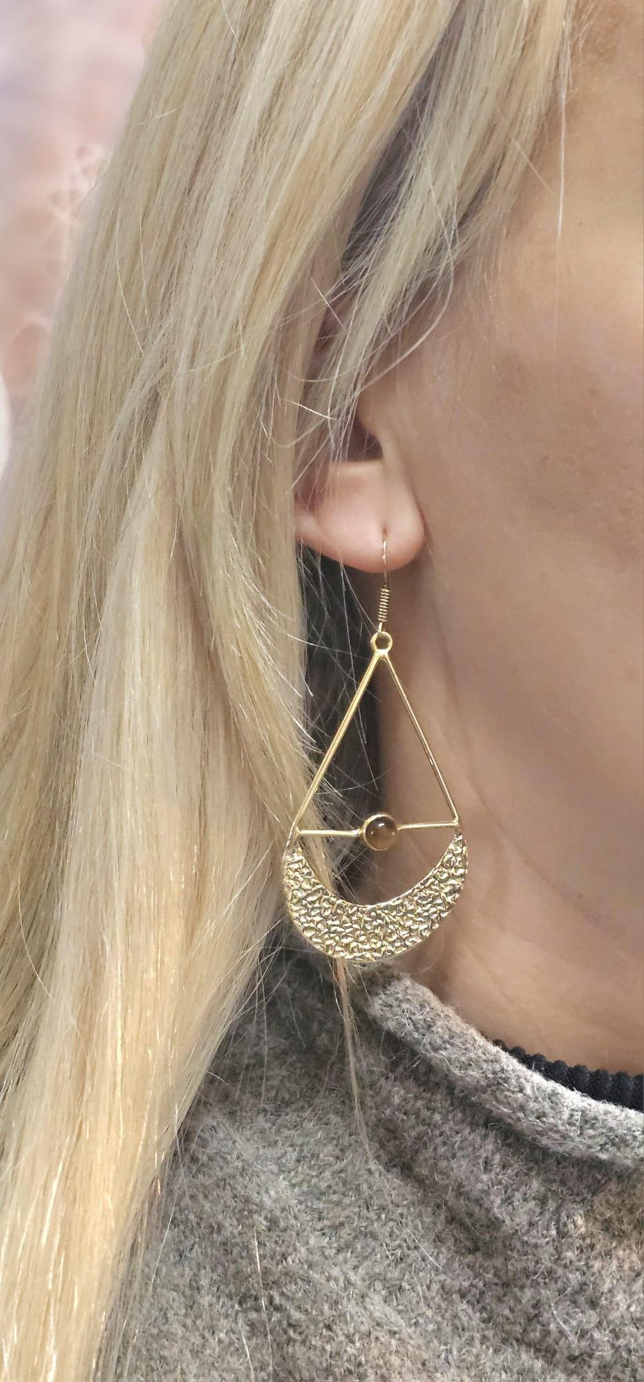 Brass dangle drop earrings: Statement jewelry