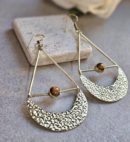 Brass dangle drop earrings: Statement jewelry