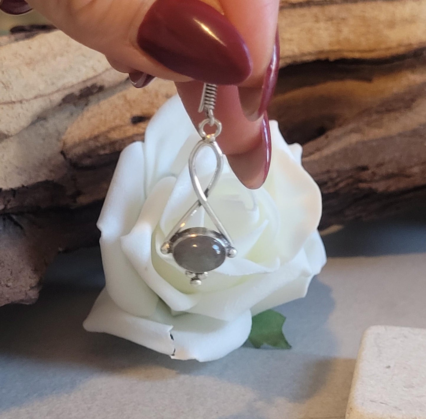 Dainty silver dangle earrings / Silver plated jewelry
