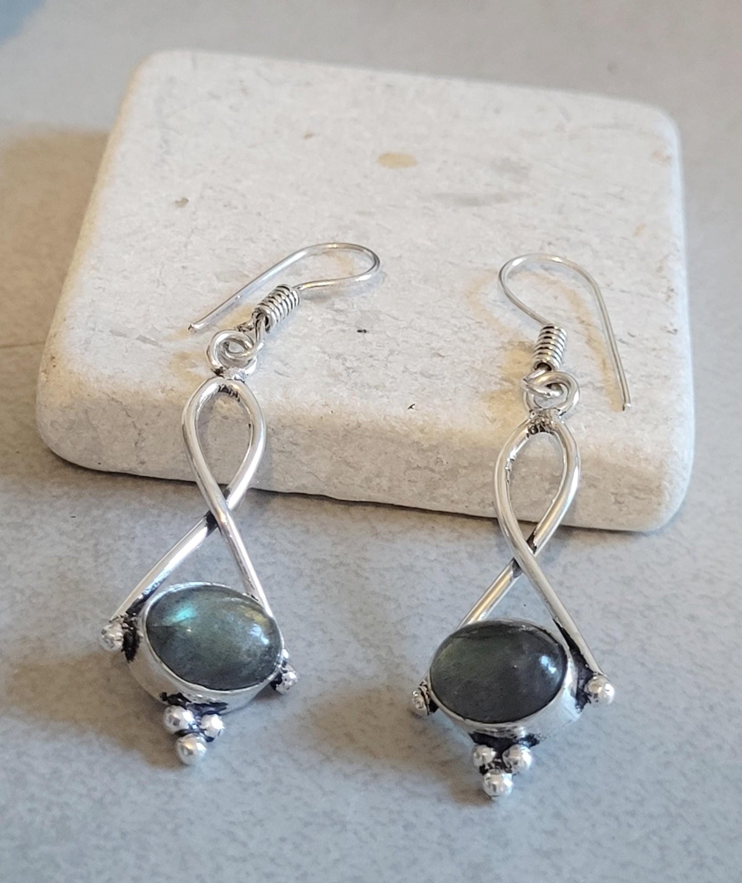 Dainty silver dangle earrings / Silver plated jewelry