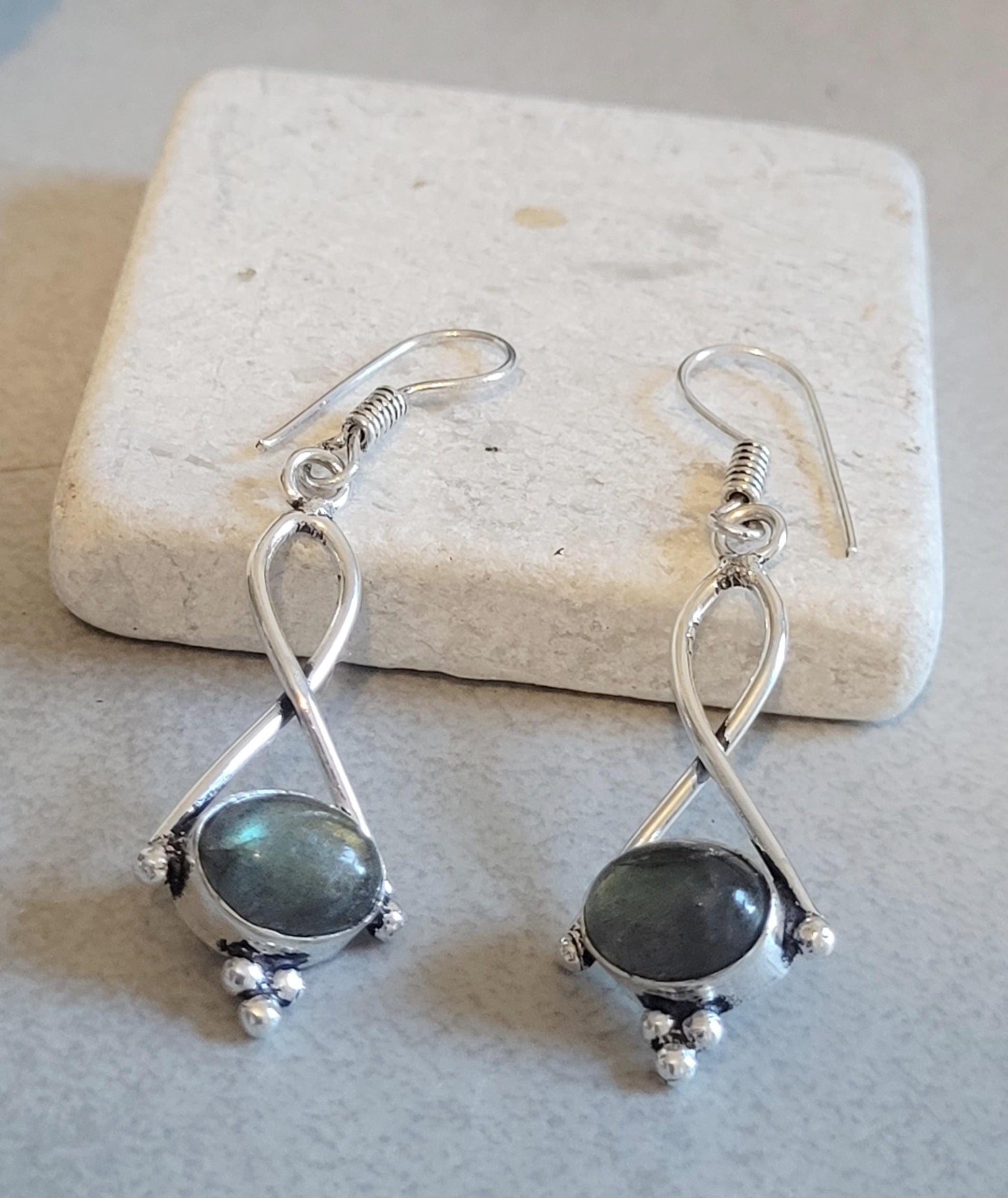 Dainty silver dangle earrings / Silver plated jewelry