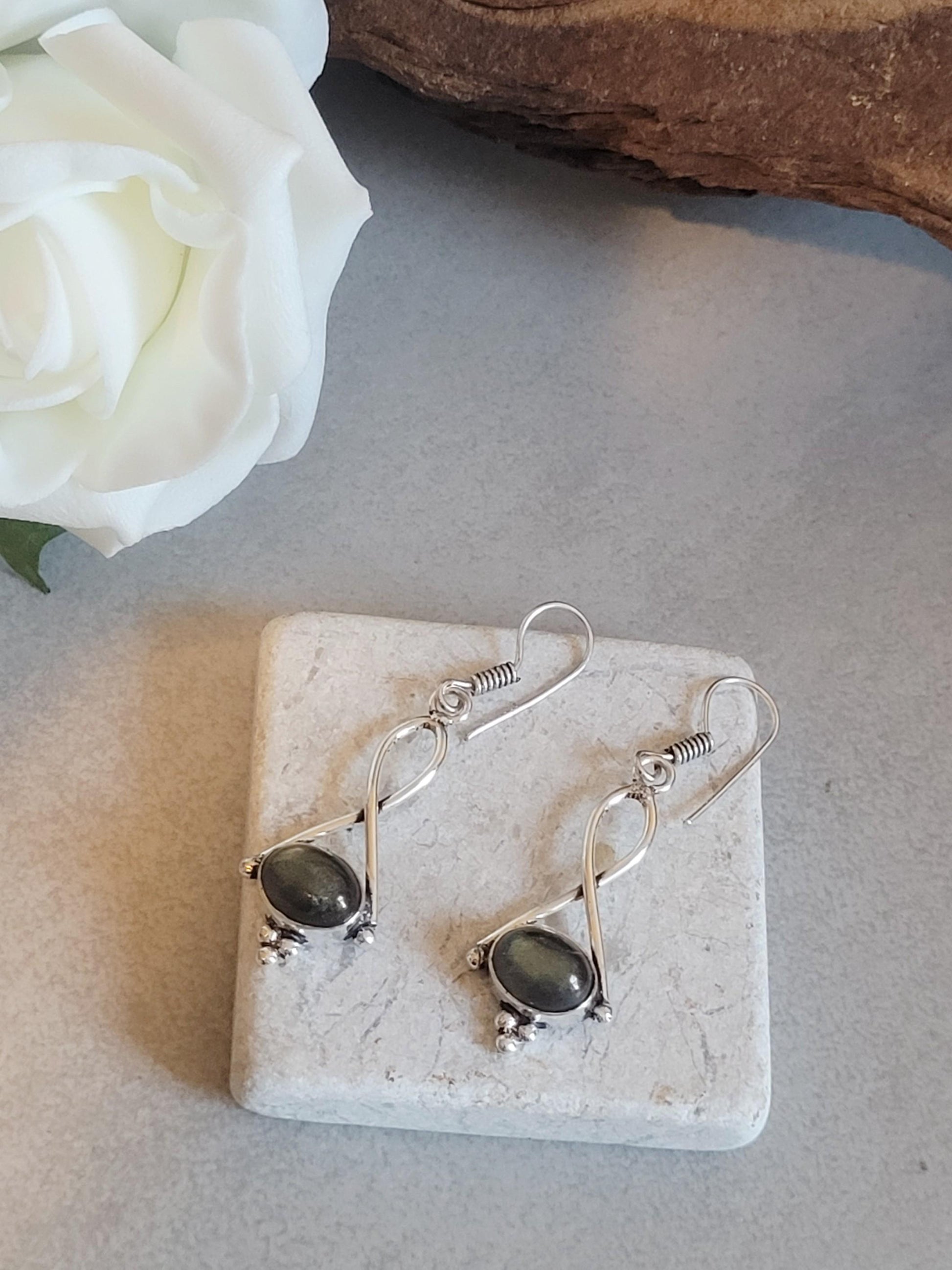 Dainty silver dangle earrings / Silver plated jewelry