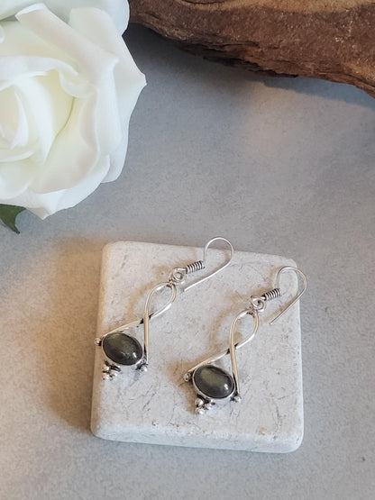 Dainty silver dangle earrings / Silver plated jewelry