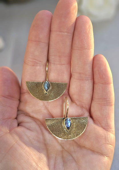 Hammered brass earrings: Boho bohemian jewelry