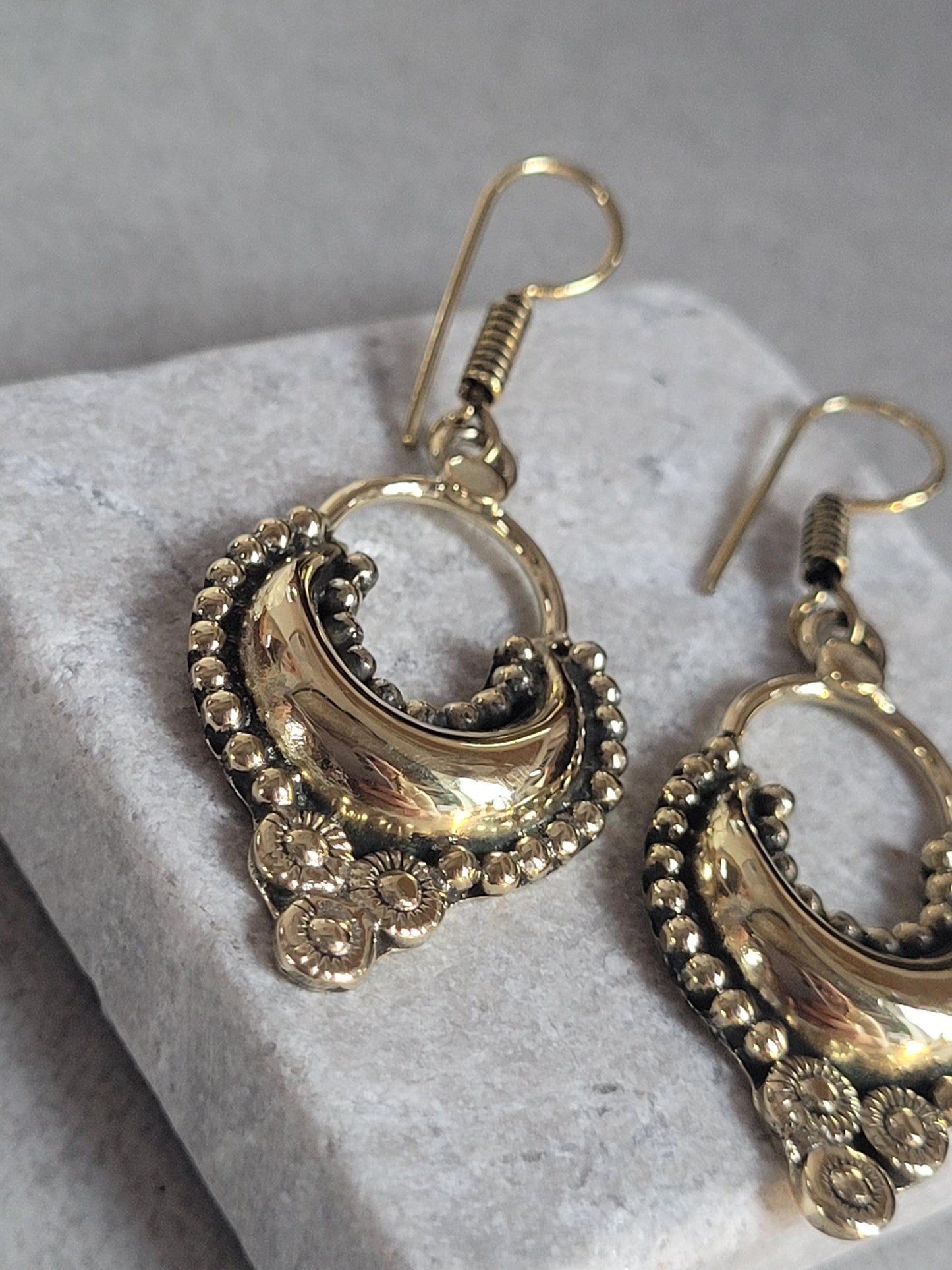 Bohemian earrings/ Brass jewelery/ Gift for her / Hypoallergenic earrings