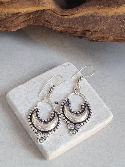 Bohemian earrings/ Silver jewelery/ Gift for her / Hypoallergenic earrings