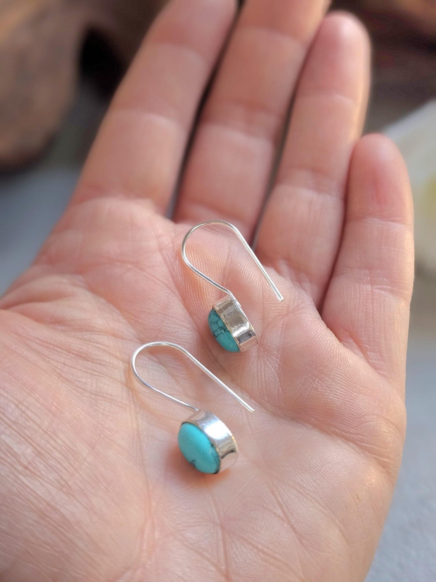 Silver plated dangle earrings / Gift for her / Minimalist jewelry