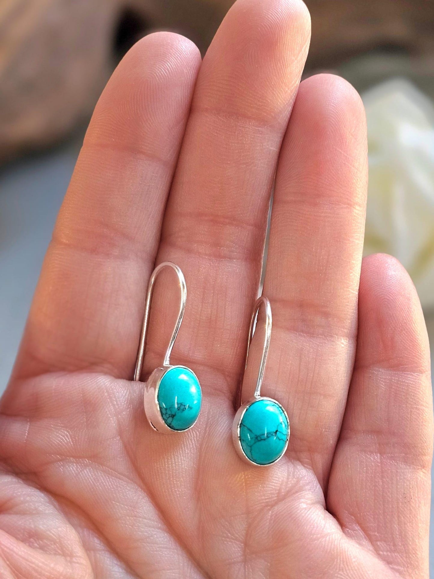 Silver plated dangle earrings / Gift for her / Minimalist jewelry
