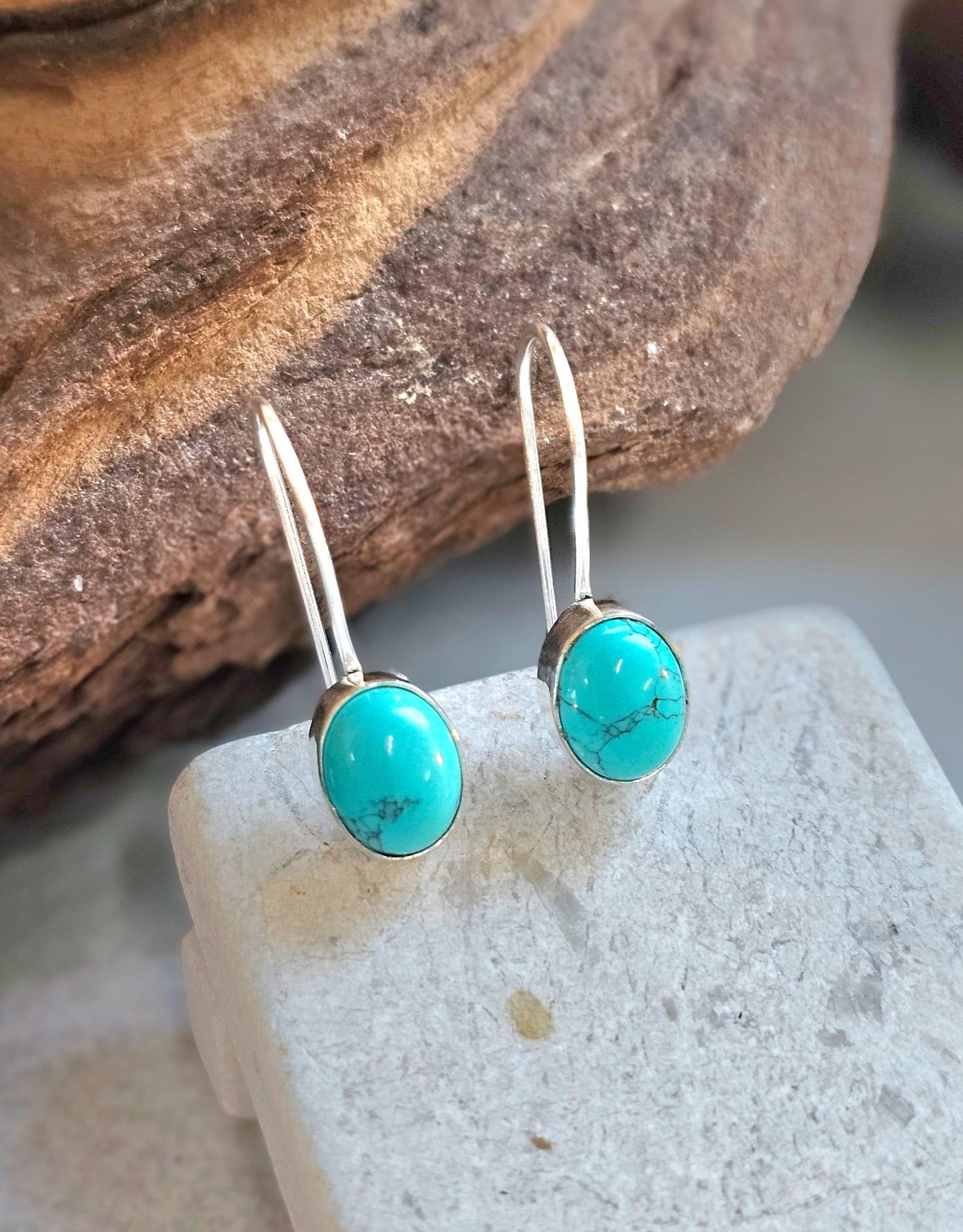 Silver plated dangle earrings / Gift for her / Minimalist jewelry