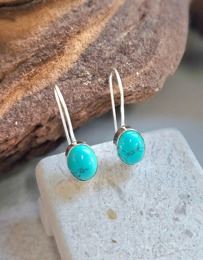 Silver plated dangle earrings / Gift for her / Minimalist jewelry