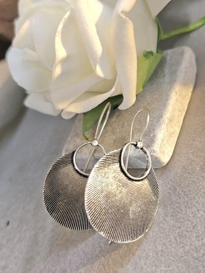 Silver plated boho earrings / Gift for her / Hypoallergenic nickel free jewelry