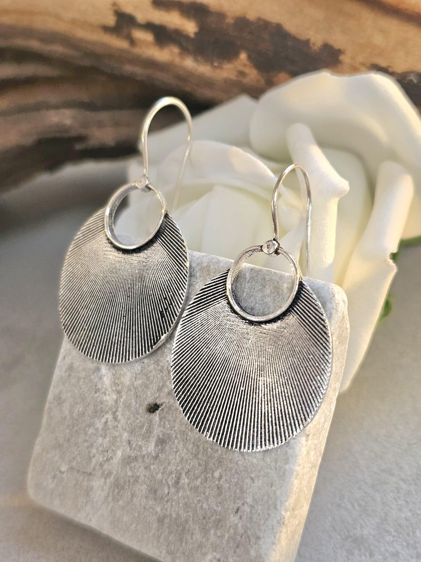 Silver plated boho earrings / Gift for her / Hypoallergenic nickel free jewelry