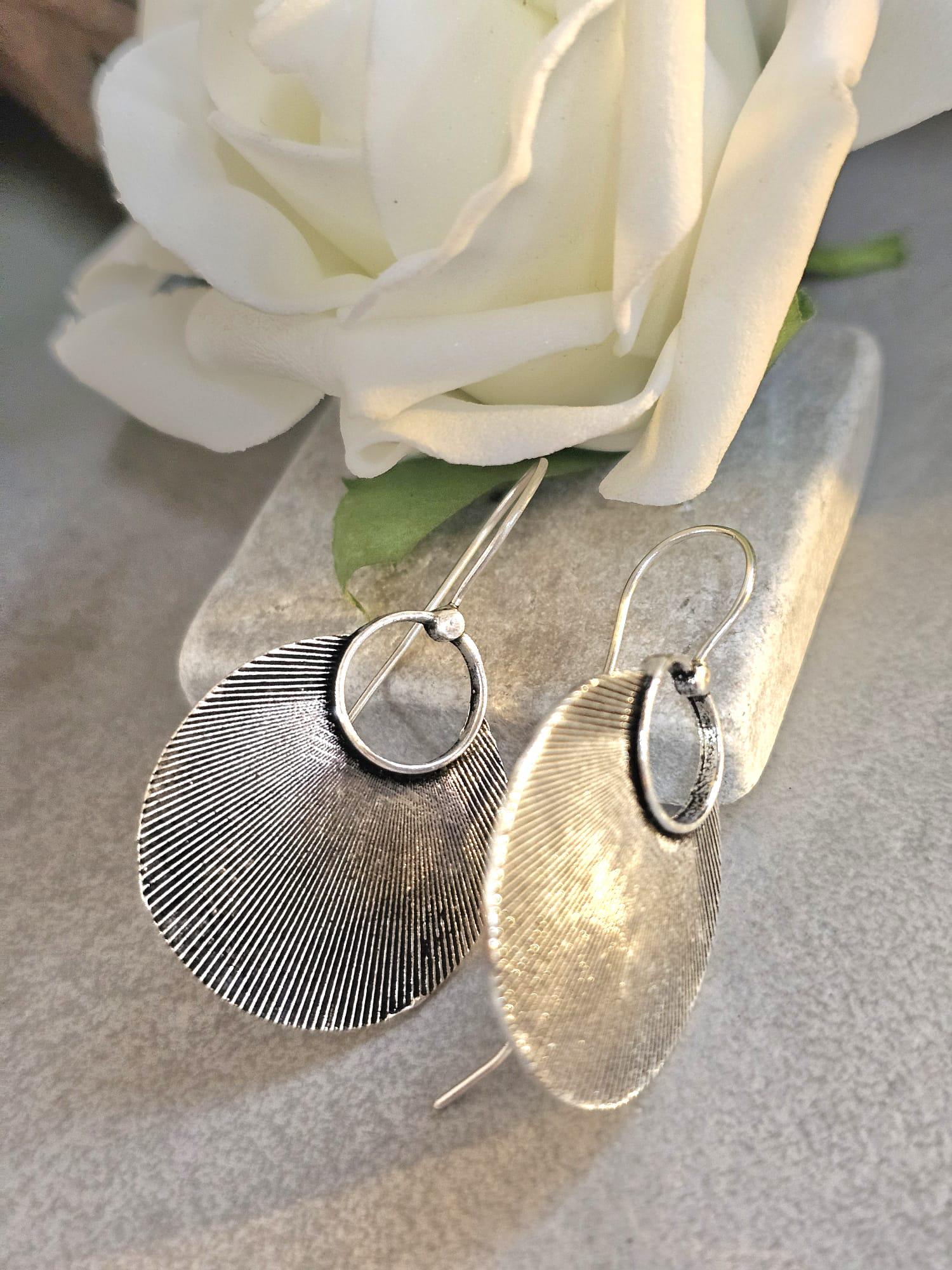 Silver plated boho earrings / Gift for her / Hypoallergenic nickel free jewelry