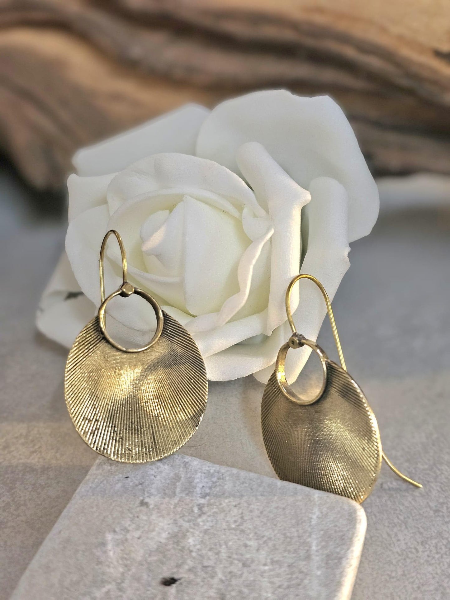 Brass boho earrings / Gift for her / Hypoallergenic nickel free jewelry