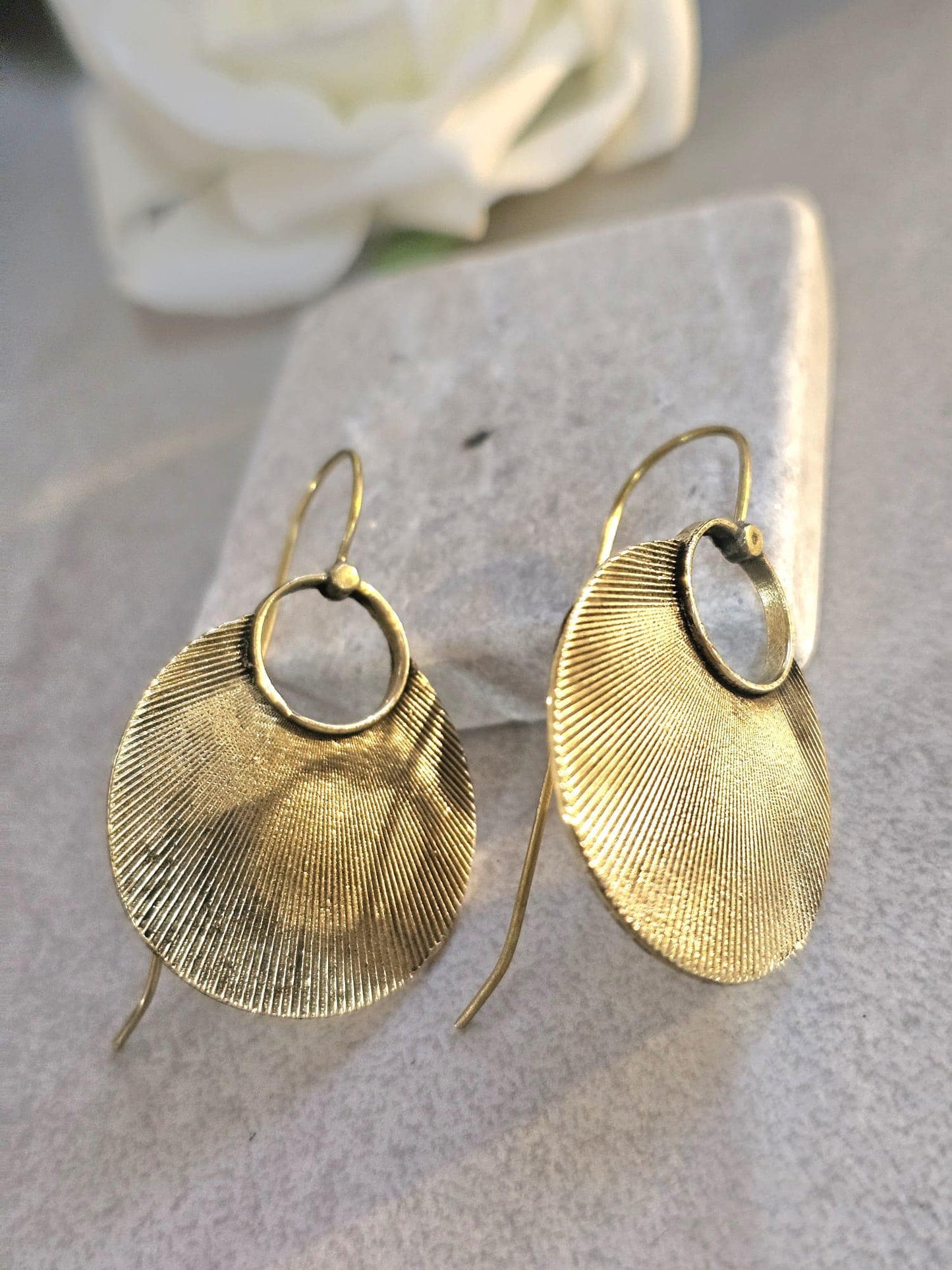 Brass boho earrings / Gift for her / Hypoallergenic nickel free jewelry