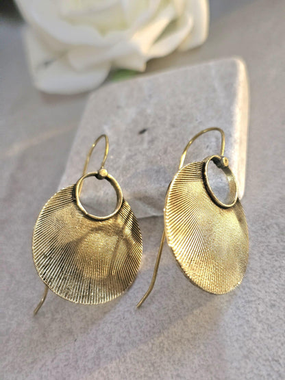 Brass boho earrings / Gift for her / Hypoallergenic nickel free jewelry