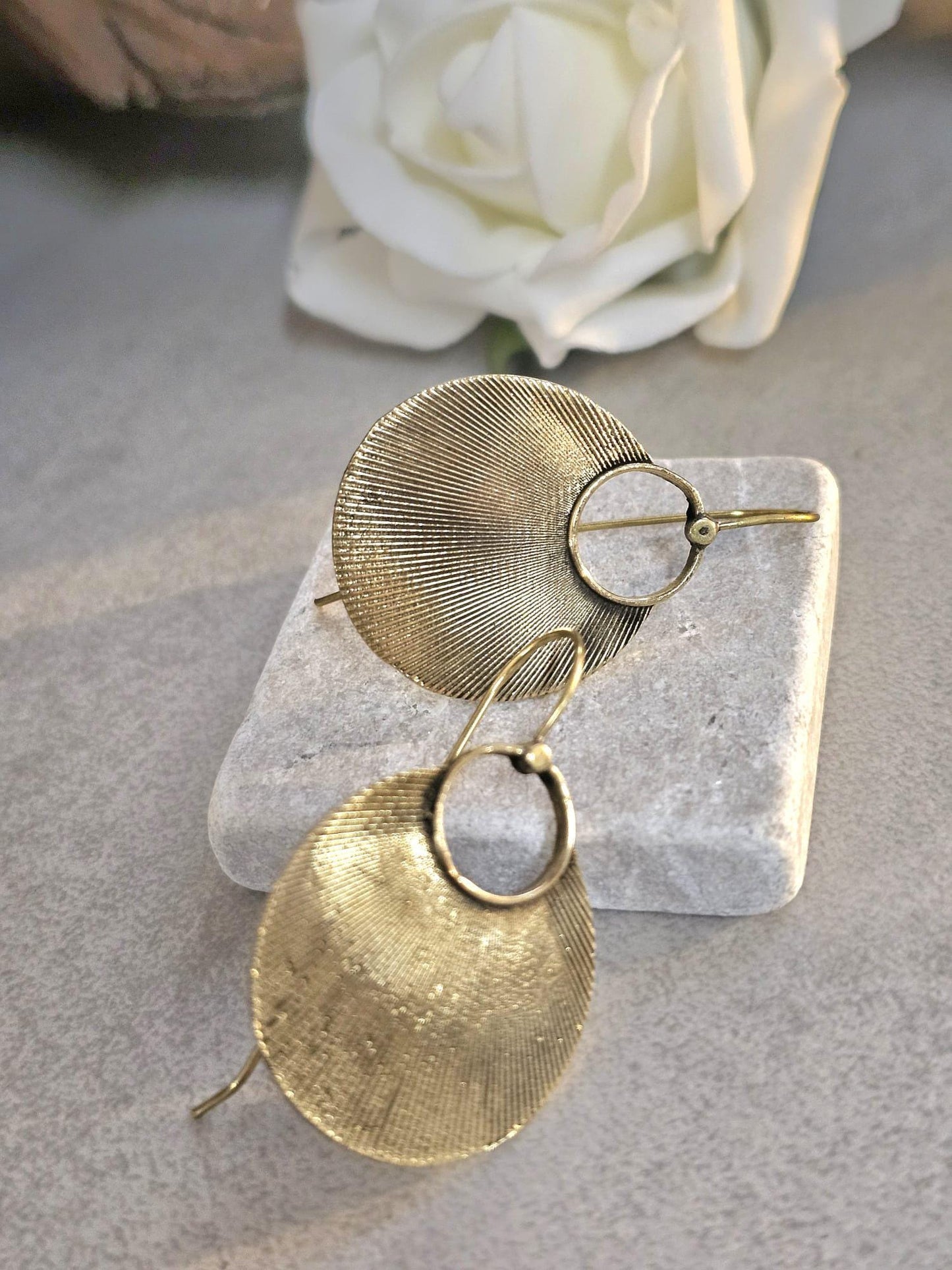 Brass boho earrings / Gift for her / Hypoallergenic nickel free jewelry