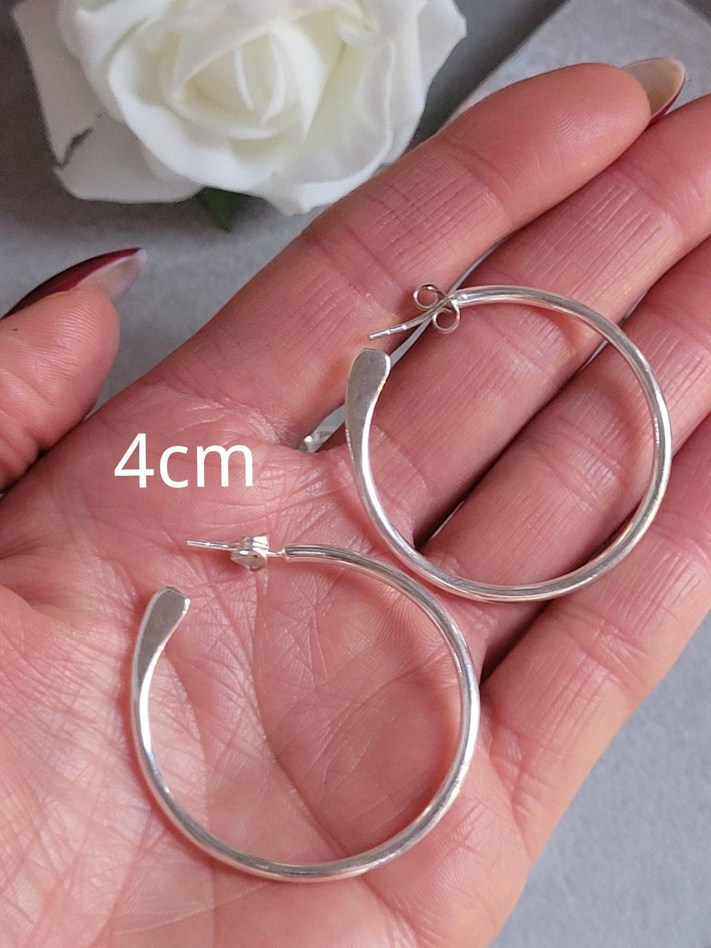 Silver plated hoops / Hypoallergenic nickel free jewelry / Simple hoops