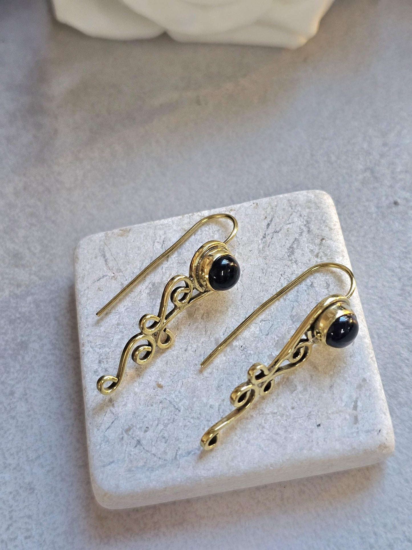 Dainty drop earrings / Bohemian brass earrings / Gift for her