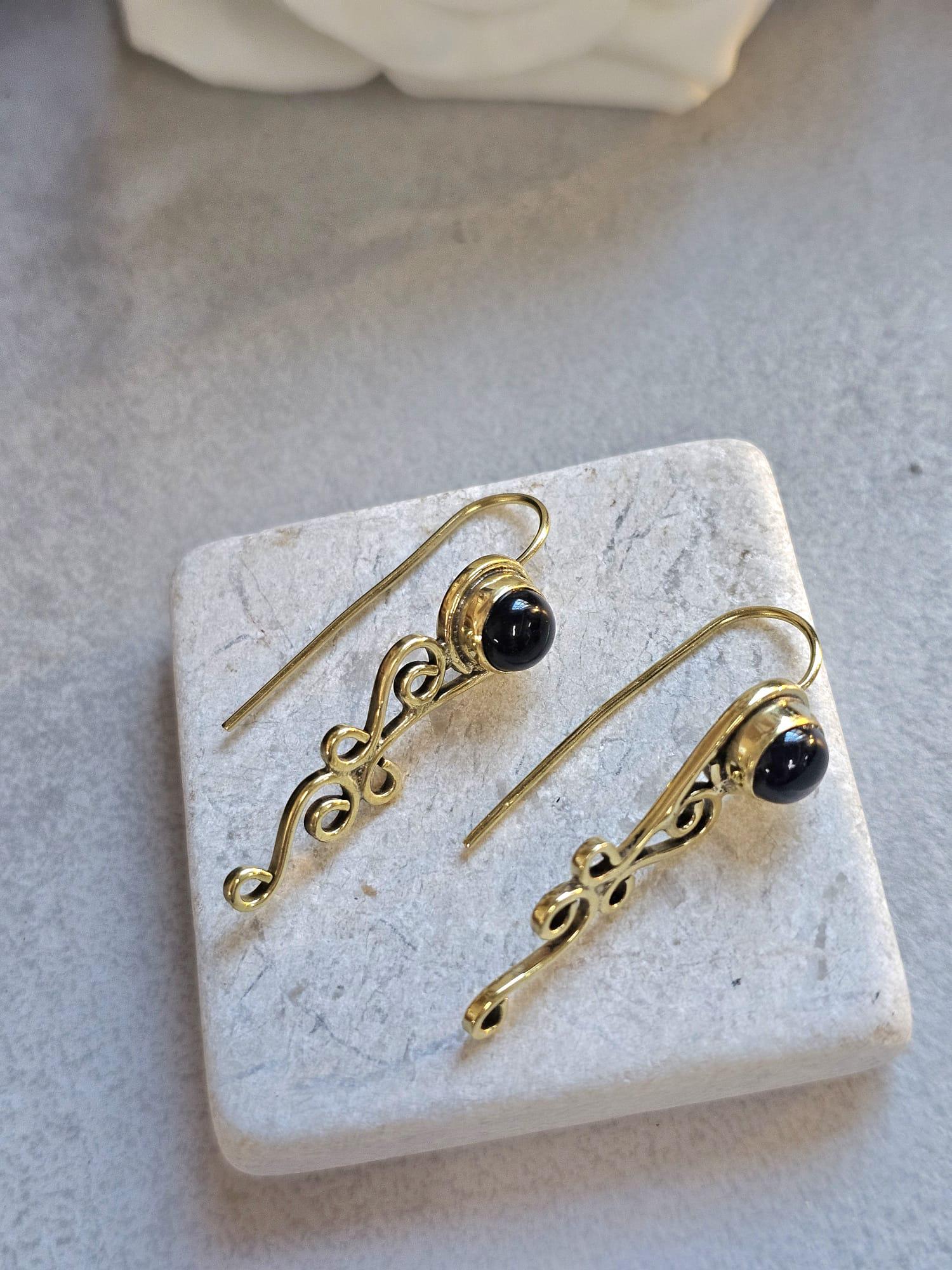 Dainty drop earrings / Bohemian brass earrings / Gift for her
