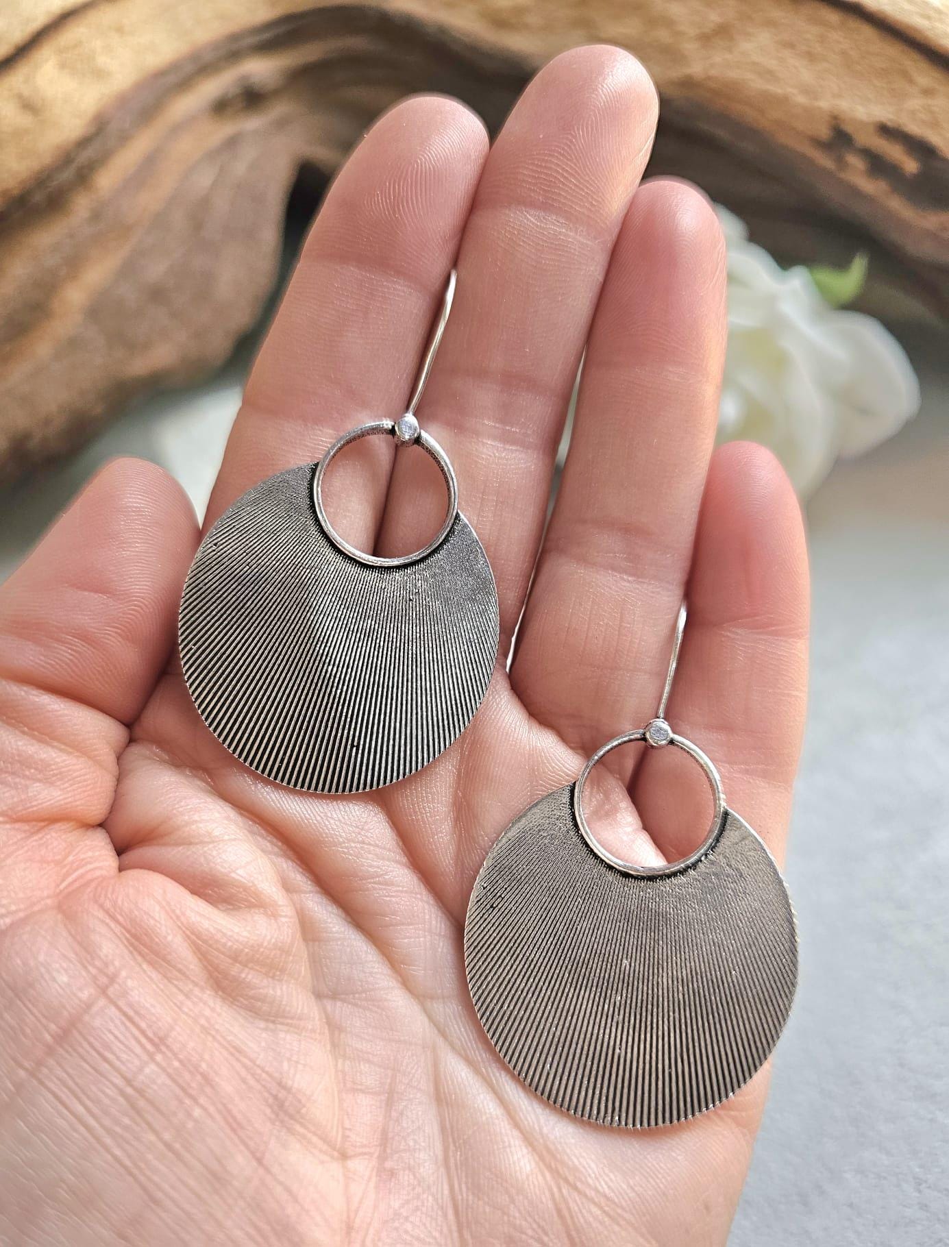 Silver plated boho earrings / Gift for her / Hypoallergenic nickel free jewelry / Bohemian