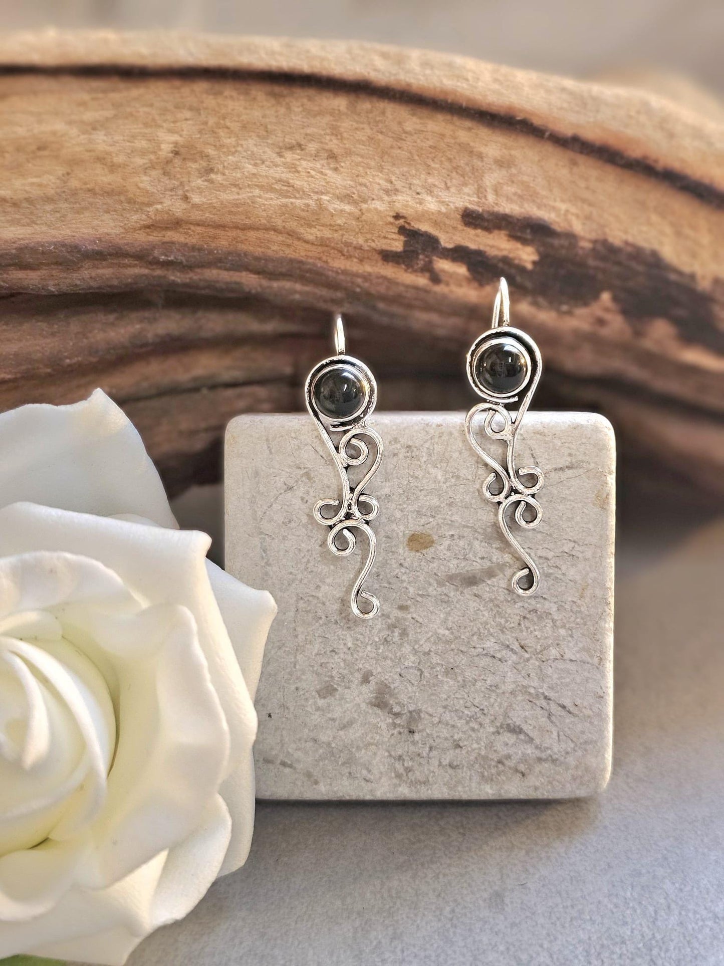 Silver plated boho earrings / Gift for her / wedding jewelry