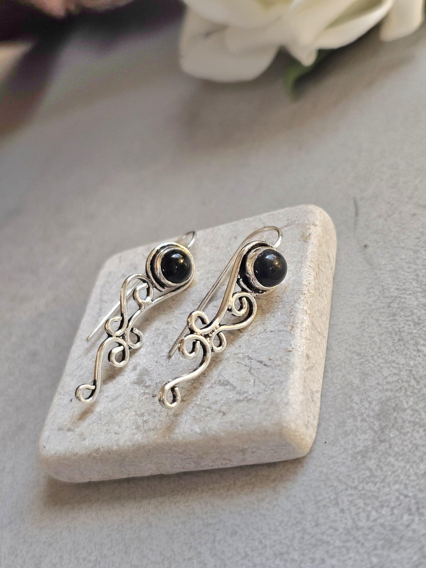 Silver plated boho earrings / Gift for her / wedding jewelry