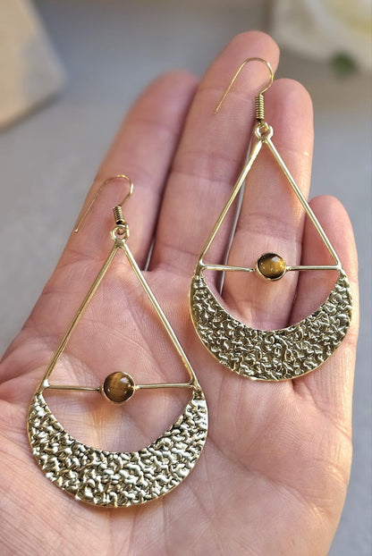 Brass dangle drop earrings: Statement jewelry