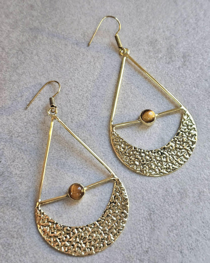 Brass dangle drop earrings: Statement jewelry