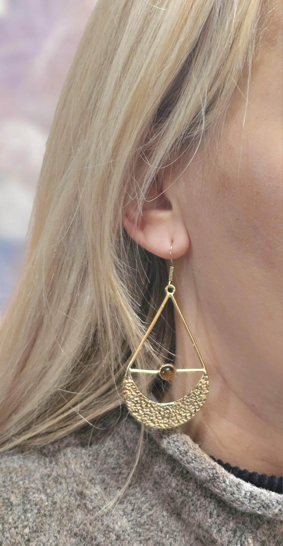 Brass dangle drop earrings: Statement jewelry