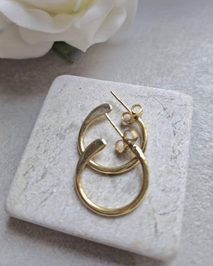 Brass simple hoop earrings / Minimalistic jewelry