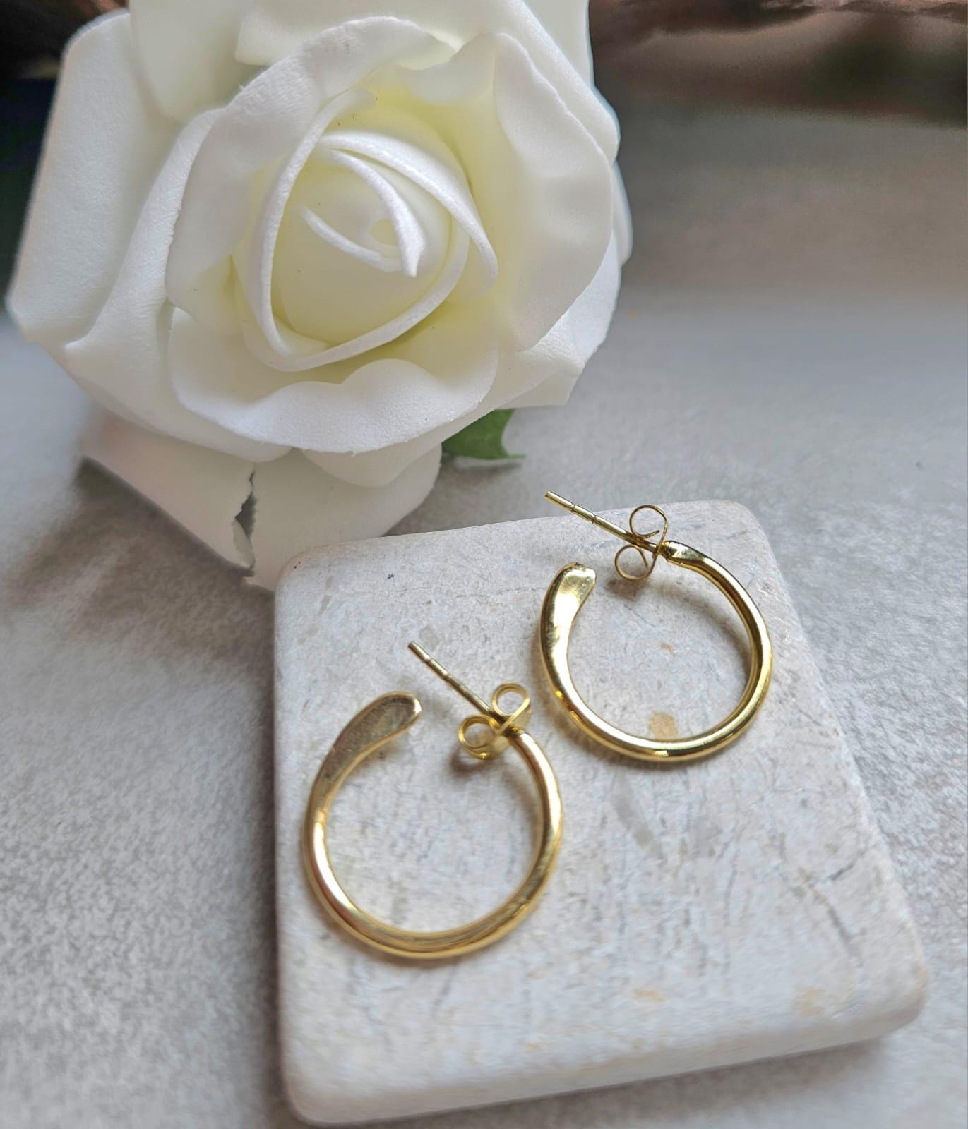 Brass simple hoop earrings / Minimalistic jewelry
