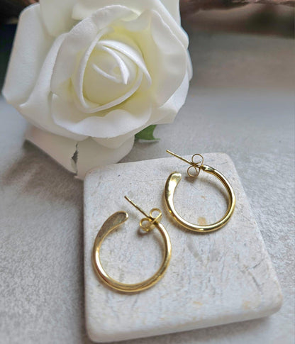 Brass simple hoop earrings / Minimalistic jewelry