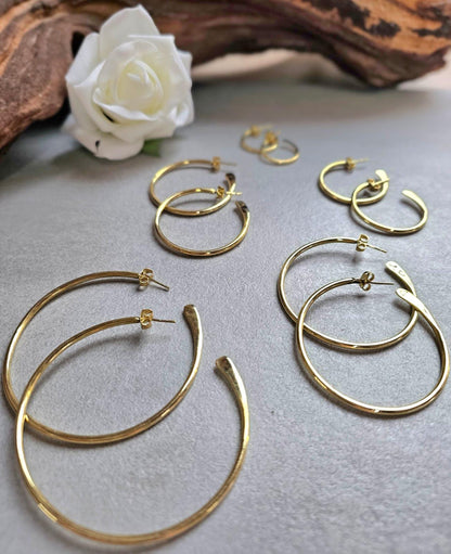 Brass simple hoop earrings / Minimalistic jewelry